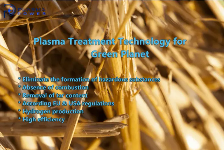Plasma gasification of refuse Wood, Bark, Sawdust, Straw and biomass