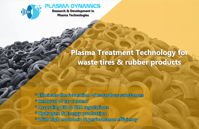 Plasma Gasification Plant scrapped tire tyre rubber waste disposal treatment cracking pyrolysis energy hydrogen production eea epa